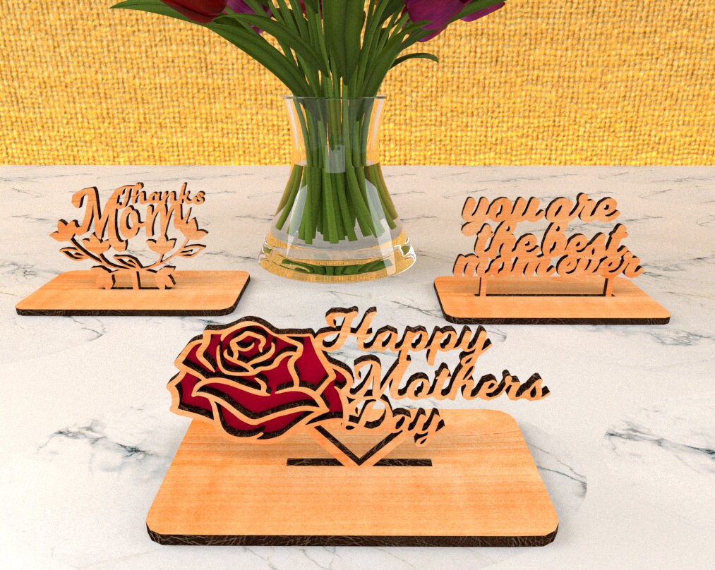 Laser Cut File for Mothers Day mothers Day Gifts From Daughter & Son