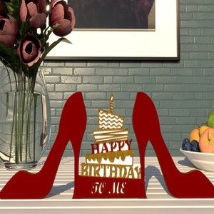 Happy Birthday Cake & Heels SVG Cut File (Digital Download)