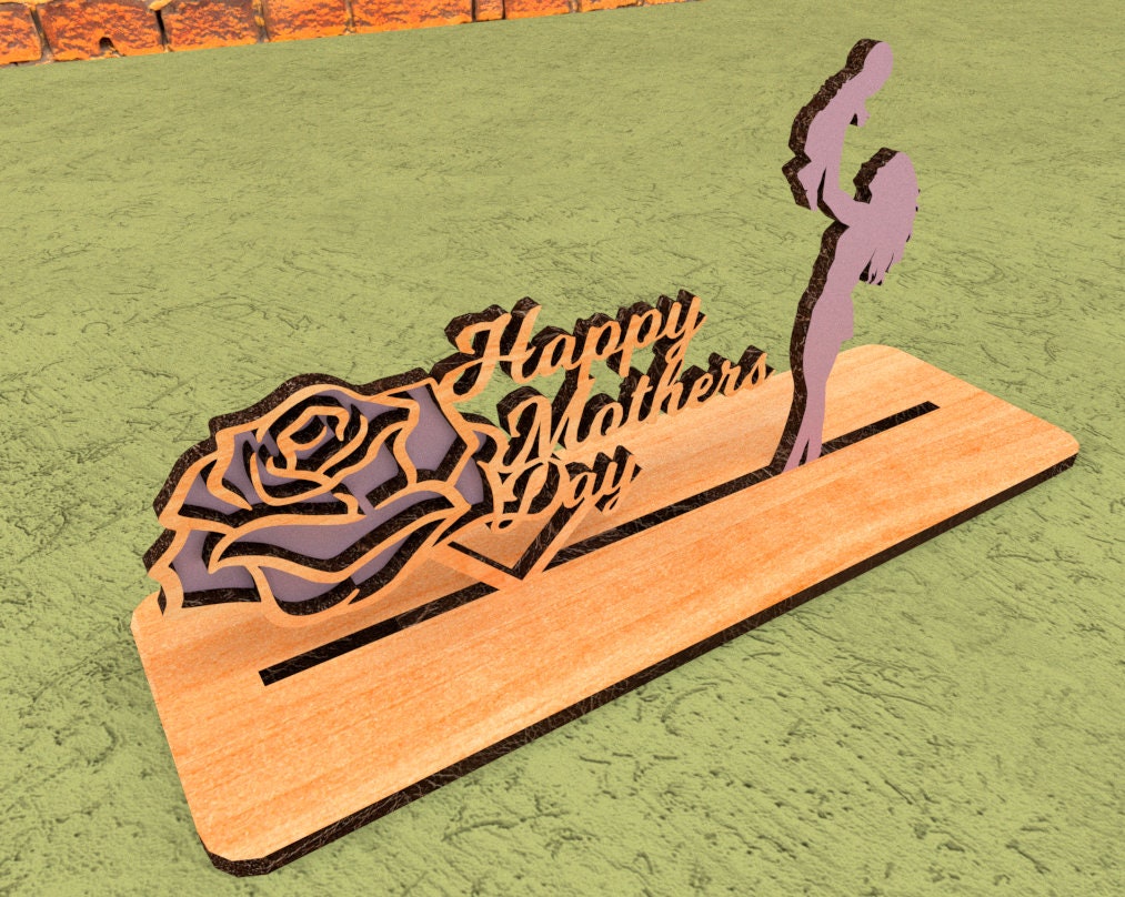 Mother Day Gift With Laser Cut Files Mom Day Gift From Daughter and Son