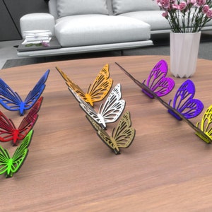 Mariposa 3D - Juego de 9 - Descarga digital SVG Dxf Pdf Cdr Ai para Glowforge o láser - No es un artículo físico SOLO PARA MATERIAL DE 1/8" Decoración de mariposa