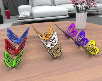 Zestaw 3D Butterfly SVG: pliki wycinane laserowo, dekoracja motyla (pobranie cyfrowe)
