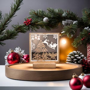 Christmas Deer Lantern SVG: Laser Cut Table Decoration (Digital Download)