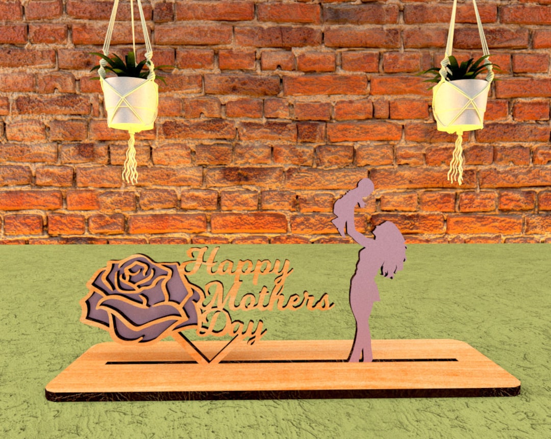 Mother Day Gift With Laser Cut Files Mom Day Gift From Daughter and Son ...