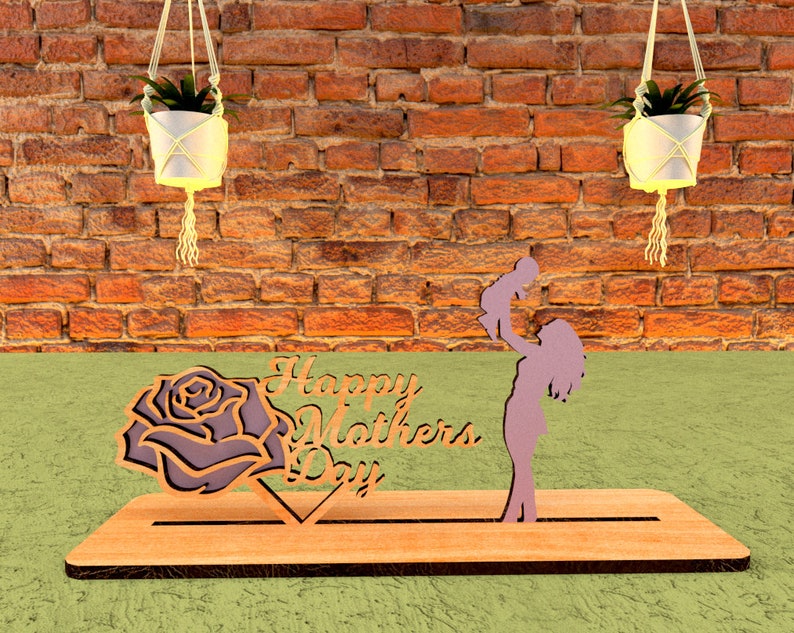 Mother Day Gift With Laser Cut Files Mom Day Gift From Daughter and Son