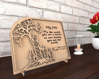 Laser Cut File for Mother’s Day |Mothers Day Gifts from Daughter & Son |Mum Svg, Glowforge, Mom Svg,2 Mum Gifts File with Svg-Dxf-Pdf-Ai-Cdr