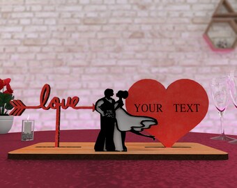 Valentines Day Gift for Girlfriend and Boyfriend | Laser Cut Files | Valentine&#39;s Day Gift for Her, Wife, and Women SVG, DXF, AI