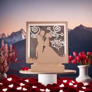 Valentine&#39;s Day Laser Cut File: Couple Silhouette SVG, DXF, AI (Digital Download)