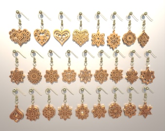 26 Earrings Template Laser Cut file Digital Download Earring Bundle with Svg-Dxf-Pdf-Ai-Cdr Glowforge Cricut Jewelry Pendants Earring Wood