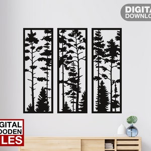 Foresta SVG, Clipart foresta, Triple Forest Silhouette, Alberi in formato SVG, Alberi Silhouette in formato SVG, Foresta all'aperto in formato SVG, Campeggio in formato SVG