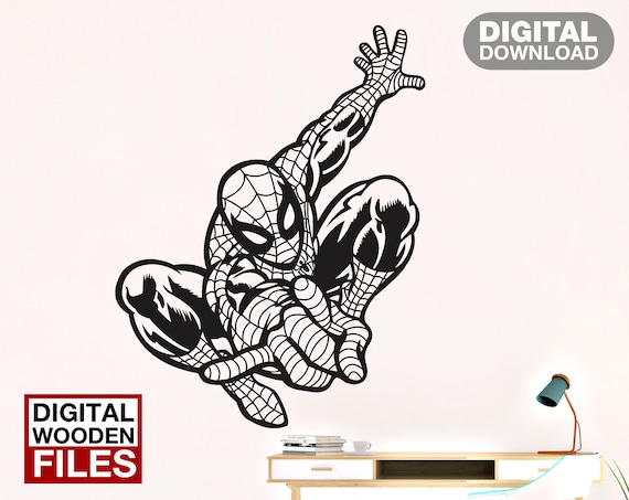 Spiderman Panel Kids Room Laser Cut File DXF Vector Glowforge File