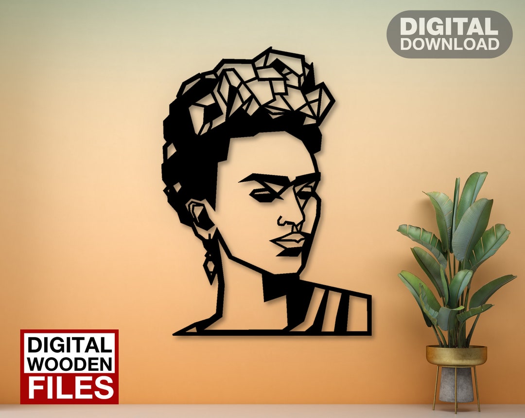 Frida Wall Decor laser cut svg dxf files wall sticker - Etsy México