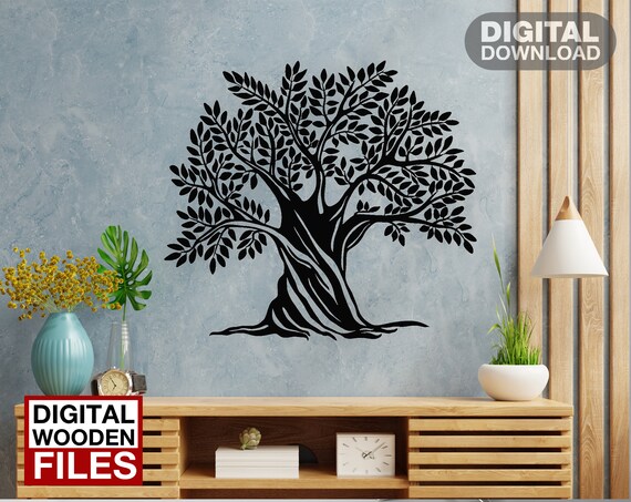 Tree Of Life Art Laser Cut Svg Dxf Files Wall Sticker Engraving.
