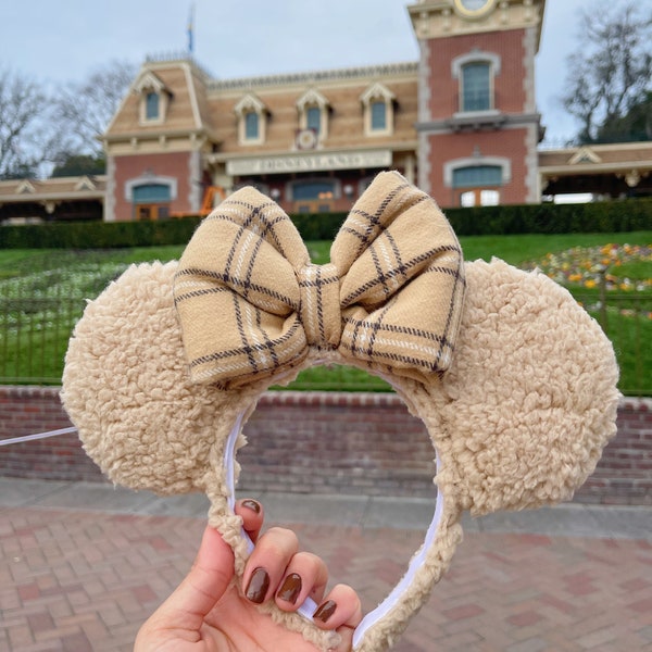 Latte Sherpa Jumbo Flannel Bow