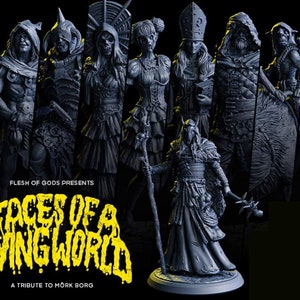 Mork Borg Faces of a Dying World - Goblins, Undead, Priests, Heroes - Wargaming RPG Miniature Skirmish Games Terrain FoG Flesh of Gods
