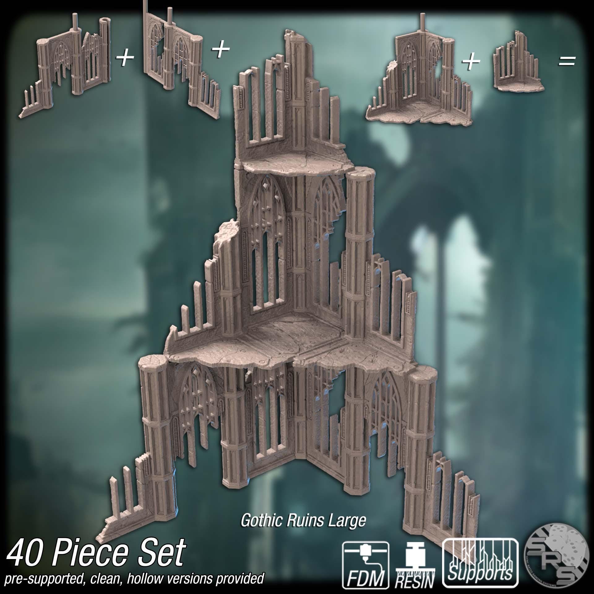 Gothic Ruins Terrain - - Wargaming RPG Miniature Skirmish Games - Etsy
