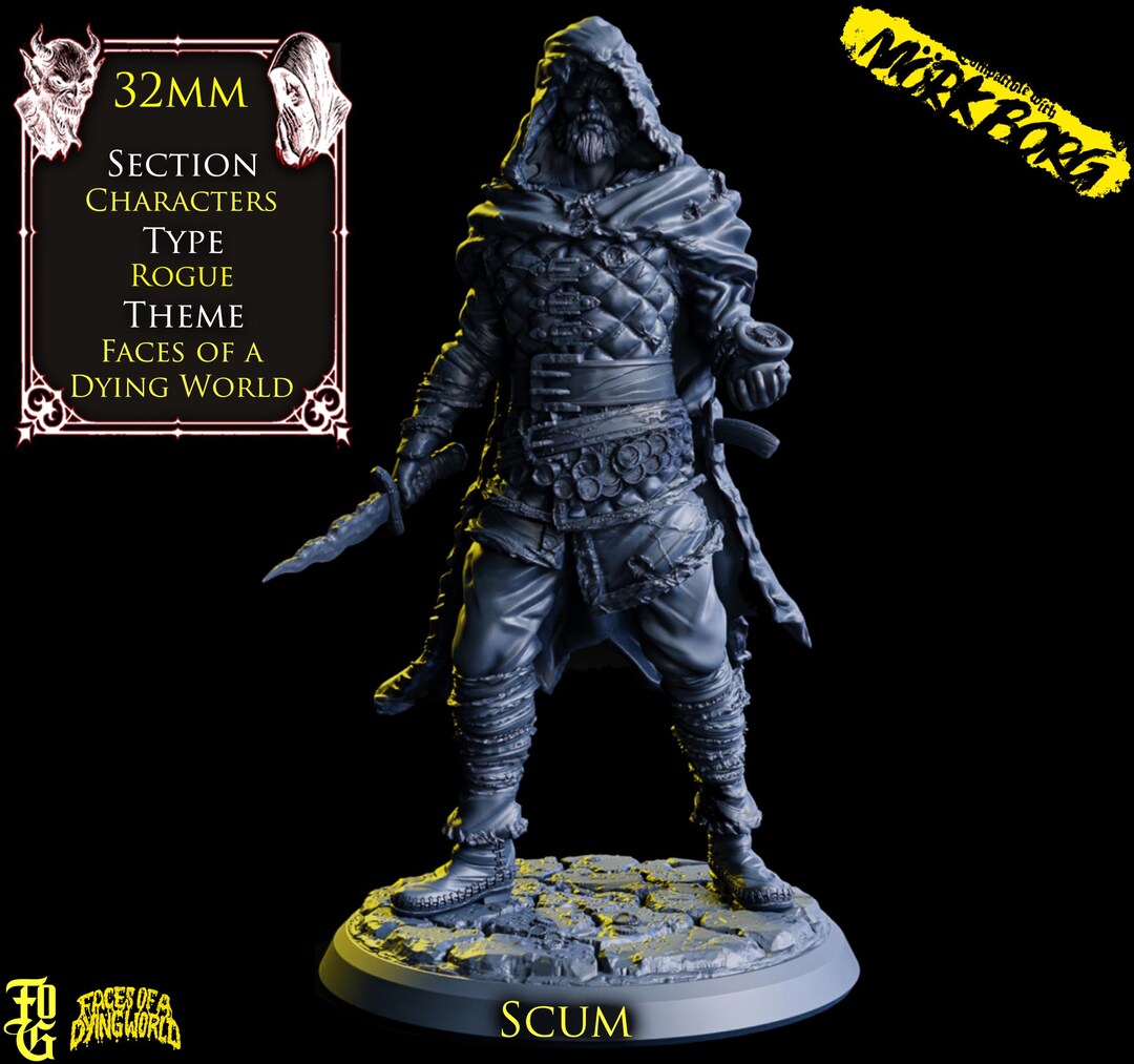 Scum | 32mm Rogue Miniature | Resin Model for Wargaming, RPG, Mork Borg ...