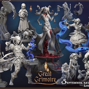 Lodge of the Dark Arts - Necromancer, Apprentice, Spirits, Ghosts, Witch - Wargaming RPG Miniature Skirmish Games Terrein Great Grimoire