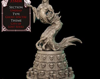 Sirellis die Stille | 35 mm Ghost Spectre Miniatur | Resin Modell Wargaming, RPG, Mork Borg, D&D, Grimdark, Dark Fantasy Tabletop