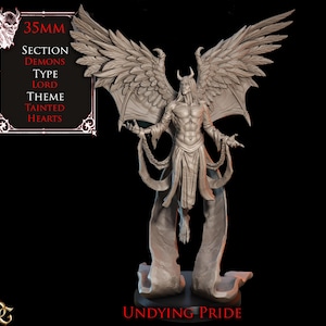 unsterblicher Stolz | 35 mm Gefallener Engel Dämonenfürst Miniatur | Resin Model Wargaming, RPG, Mork Borg, D&D, Grimdark, Dark Fantasy Tabletop, Arch