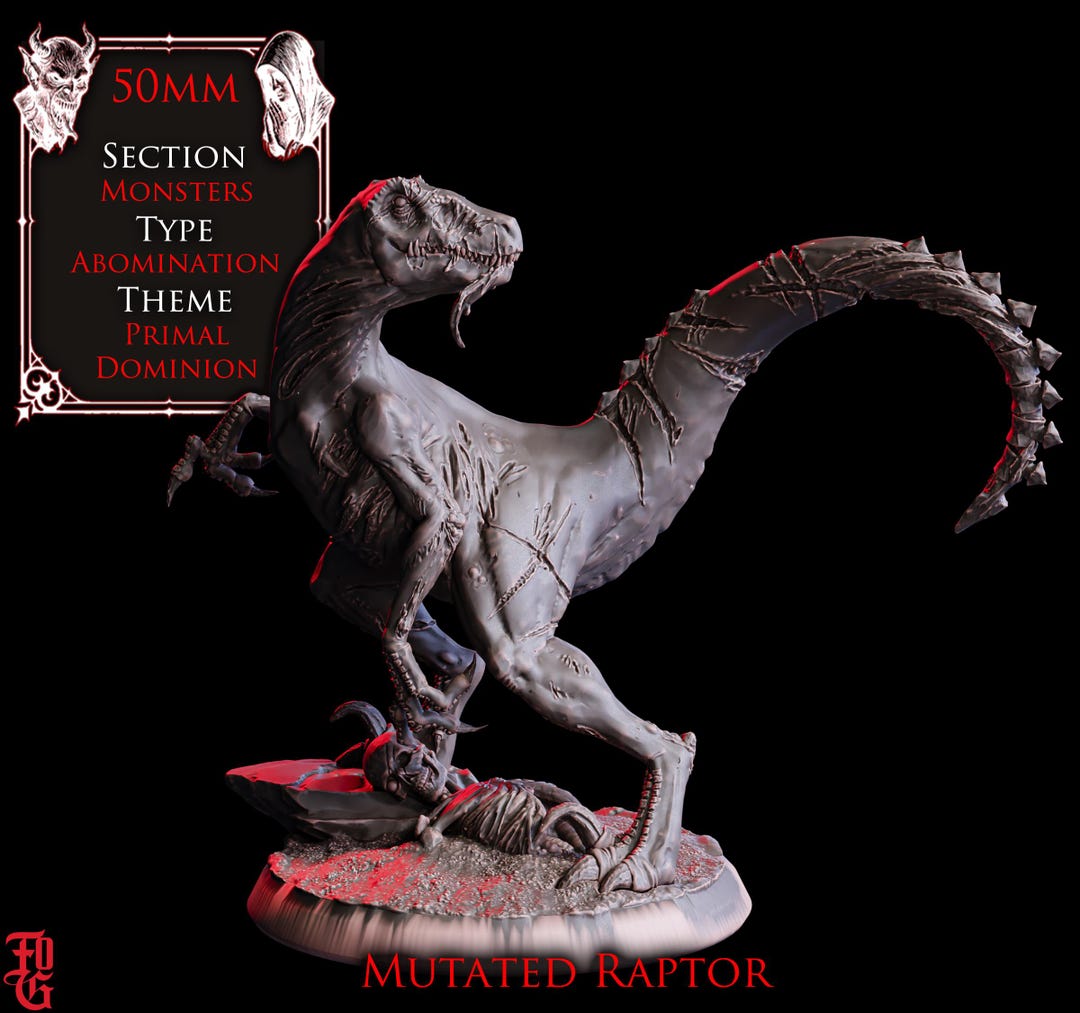 Mutated Predator Mutated Raptor | 50mm Primal Abomination Monster | Resin Model for ...