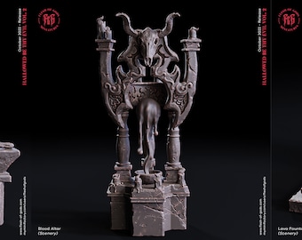 Accessories #1 - Ballista, Dragon, Blood Altar, Blacksmith, Treasure, camp, weapons rack - Wargaming RPG Miniature Skirmish Games Terrain