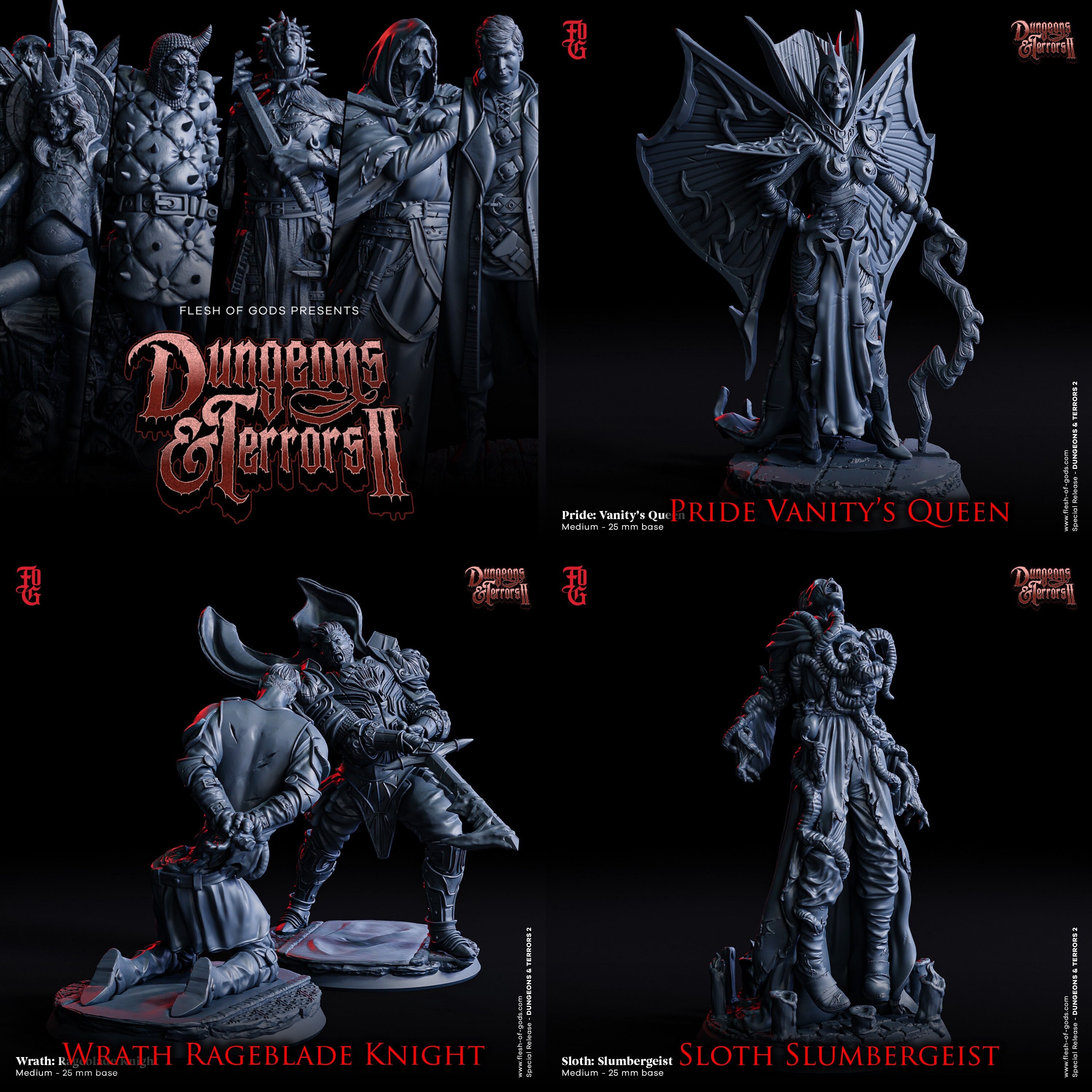 Dungeons & Terrors 2 - Paszcza Głębin, Kształt, 7 Grzechów Głównych, Koszmar, Agonia - Gry RPG Wargaming Miniaturowe Potyczki FoG Flesh of Gods