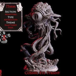 Kosmisk öga-tyrann | 75 mm Aberration Boss Monster Miniatyr | Hartsmodell Krigsspel, RPG, Mork Borg, D&D, Grimdark, Mörk fantasy, Eldritch