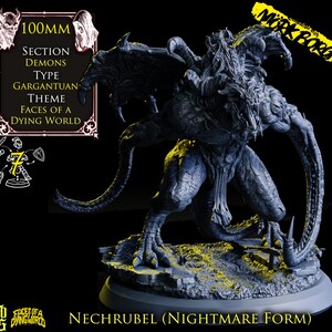 Nechrubel (Nightmare Form) | 100mm Gargantuan Demon Miniature | Resin Model for Wargaming, RPG, Mork Borg, D&D, Grimdark, Dark Fantasy