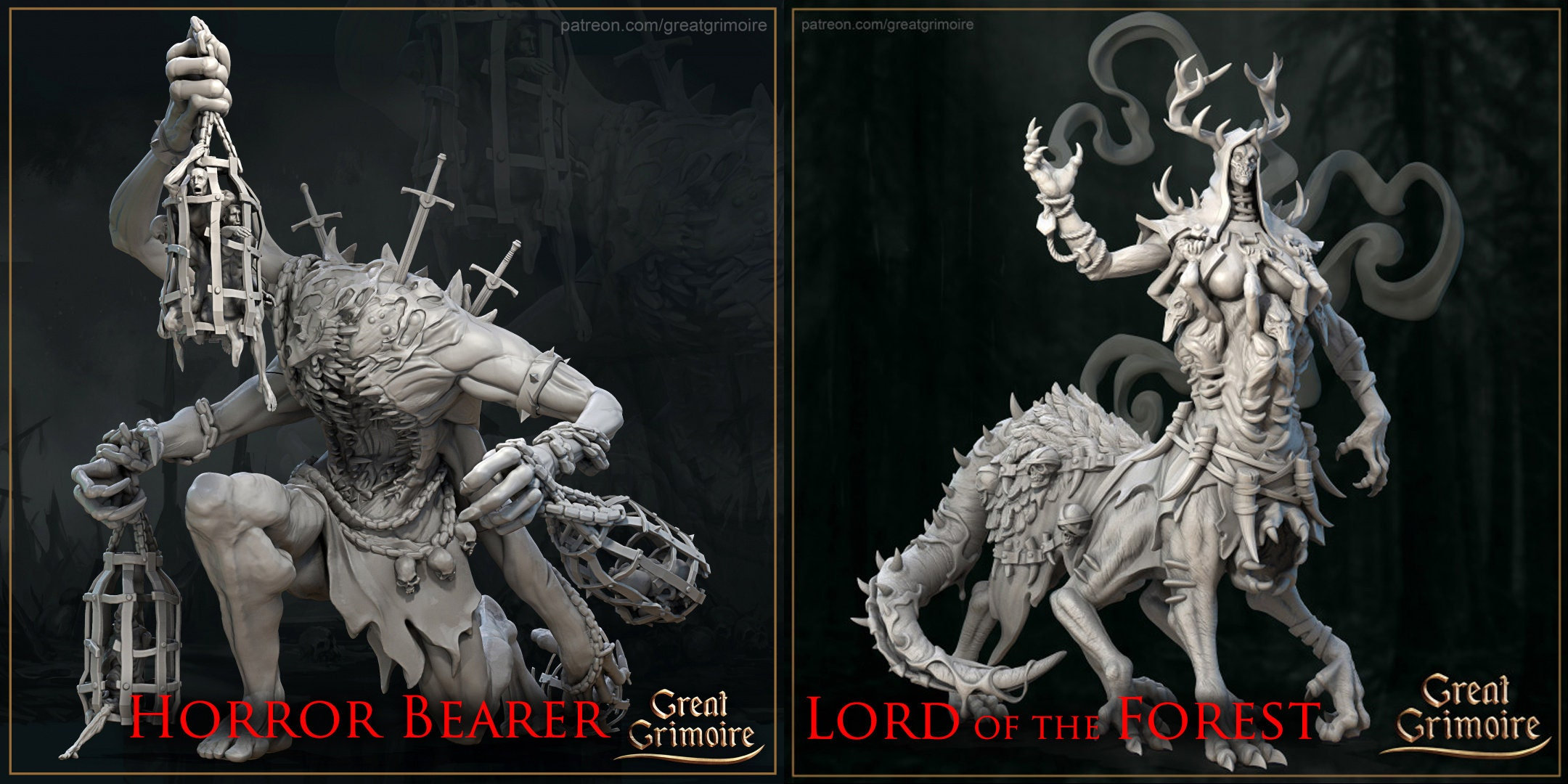 Giant Monsters - horror, tree, spirit, crab, rat, abominiation - Wargaming RPG Miniature Skirmish Games Terrain Great Grimoire