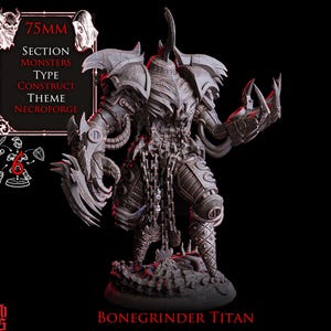 Bonegrinder Titan | 75mm Construct Miniature | Necroforge Monster Resin Model for Wargaming, RPG, Mork Borg, D&D, Grimdark, Scifi