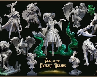 Veil of the Emerald Dreams - Dorothy, Toto, Wicked Witch, Flying Monkeys, Oz - Wargaming RPG Miniature Skirmish Games Terrain Great Grimoire