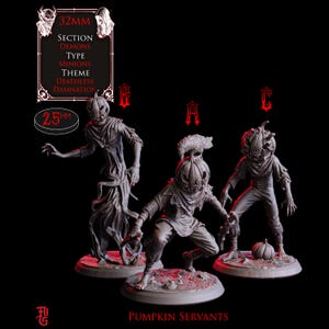 Pumpkin Servants | 32mm Demon Minion Miniatures | Resin Model for Wargaming, RPG, Mork Borg, D&D, Grimdark, Dark Fantasy,  Horror Halloween