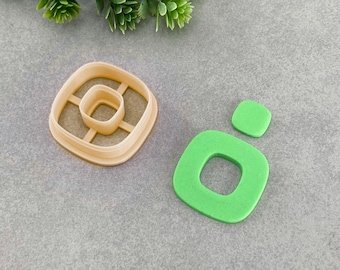 Rounded Square Donut Clay Cutter, Earring Polymer Clay Cutter, Jewellery Cutter, Donut Shape Cutter with Round Edges