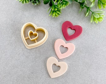 Heart Donut Valentine&#39;s Day Clay Cutter, Donut Shaped Heart Polymer Clay Cutter, Cookie & Fondant Cutter, Valentines Clay Cutter