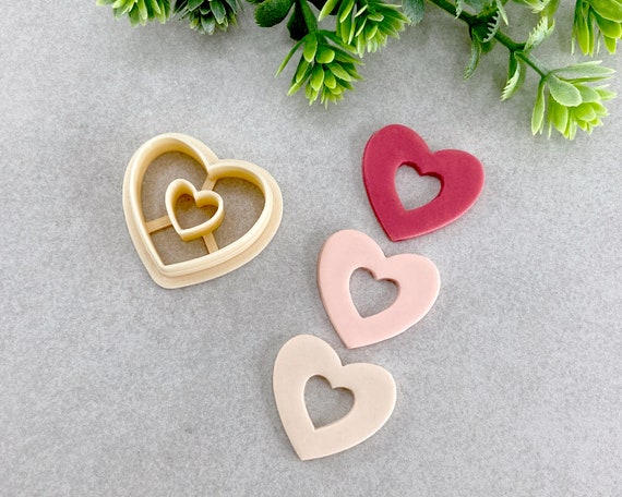 Heart Cutter Valentine Day for Cookie Fondant or Polymer Clay, Jewelry Mini  Micro Stud Earrings Making 