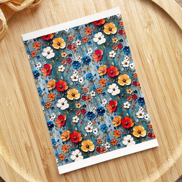 Herfstbloemen schilderen van kleioverdrachtsvel, wateroplosbaar transferpapier, polymeerklei afbeeldingstransfers, herfstoverdrachtsvel