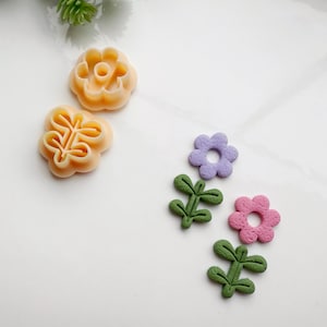 Daisy Duo Clay Cutter Set: Flower & Stem Polymer Clay Tool