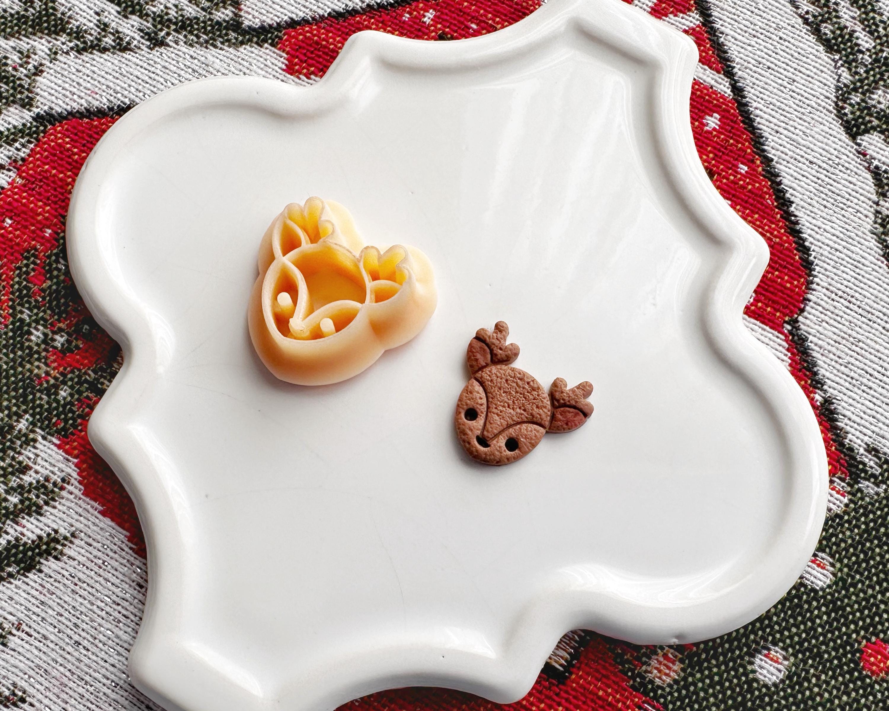 Reindeer Clay Cutter - Christmas Polymer Clay Tool for Holiday Earrings, DIY Christmas Crafts, and Festive Decorations