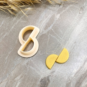 Half Circles Stud & Dangle Clay Cutter - Single or Mirrored Set, Polymer Clay Earring Cutter, Organic Arch Clay Cutter