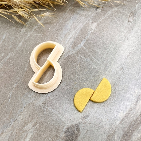 Half Circles Stud & Dangle Clay Cutter - Single or Mirrored Set, Polymer Clay Earring Cutter, Organic Arch Clay Cutter