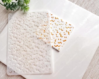 Reusable Squiggles Polymer Clay Stencil: Wavy Texture (3.8x5.5 inches)
