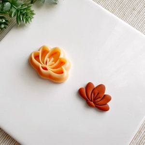 Embossing Lotus Clay Cutter – Floral Polymer Clay Cutter for Spring Earrings