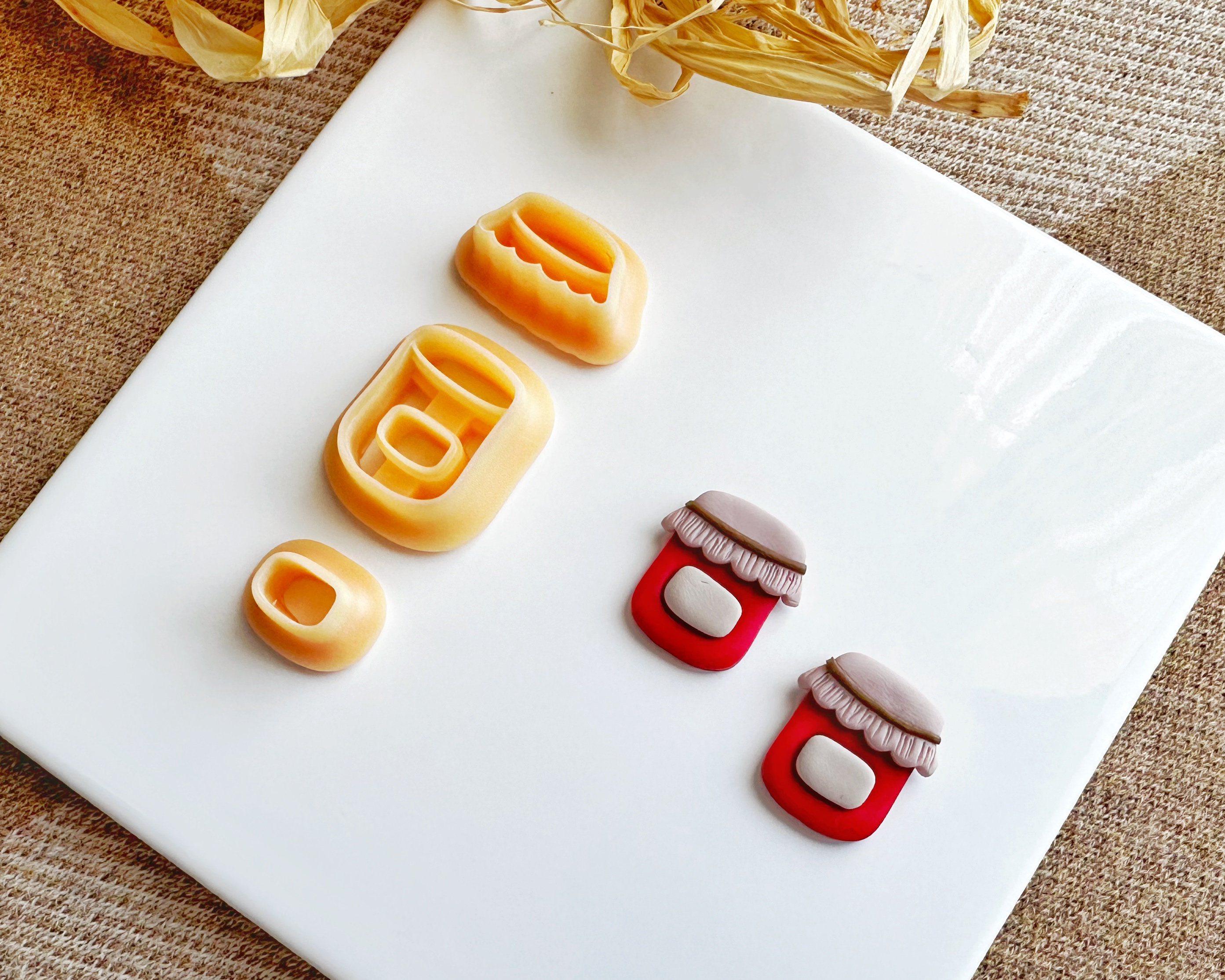 Jam Clay Cutter Set for Polymer Clay, Jar Clay Cutter, DIY Craft, Kitchen Theme, Polymer Clay Tools, Clay Cutter Set
