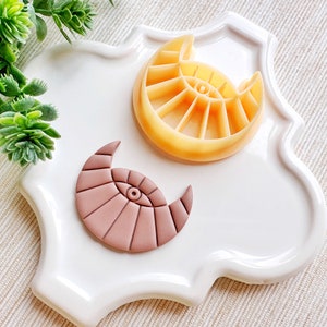 Third Eye Moon Mystical Clay Cutter, Embossing Mystical Polymer Clay Cutter, Detailed Embossing Witchy Cutter for Clay