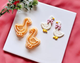 Goose Valentine-kleiuitstekerset met strik, spiegelset voor oorbellen van polymeerklei