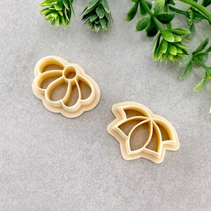 Half Flower Clay Cutter Set – Lotus & Daisy Embossing Cutter for Polymer Clay