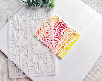 Abstract Waves Clay Stencil Sheet, Reusable Polymer Clay Stencil for Texture, Boho Pattern Stencil