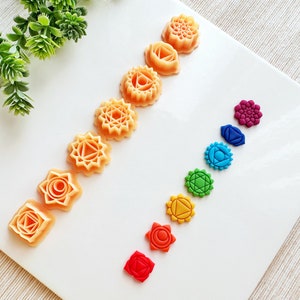 7 Chakra Symbols Clay Cutters - Mystical Craft Tools for Spiritual Creativity & Witchy Projects