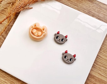Teufel Katze Ton Ausstecher: Halloween Polymer Clay Ohrring Werkzeug