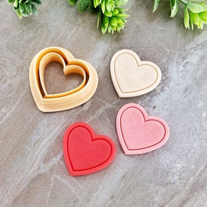 Border Heart Clay Cutters, Heart Shaped Polymer Clay Cutter, Cookie & Fondant Cutter, Valentines Day Clay Cutter